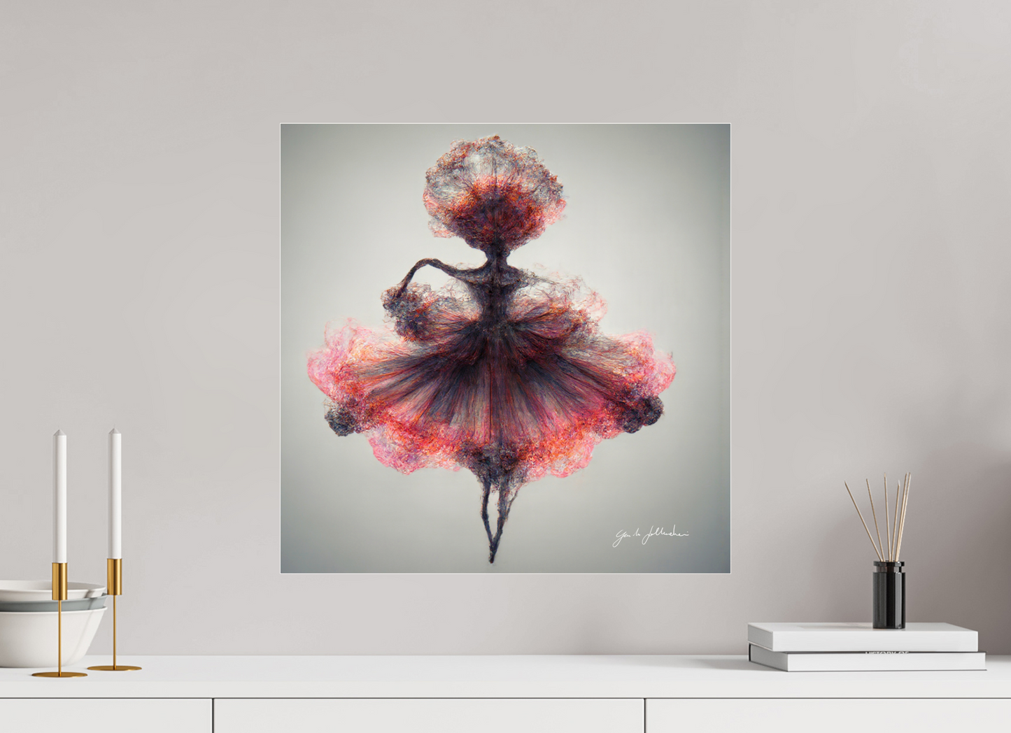50 x 50 cm, Print Acrylic Glass Unframed Pentimento XIII — The Drawn Dancer