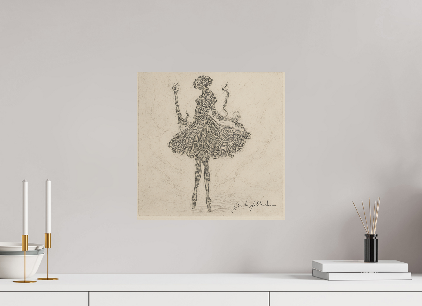 40 x 40 cm, Fine Art Print Unframed Thread Memory
