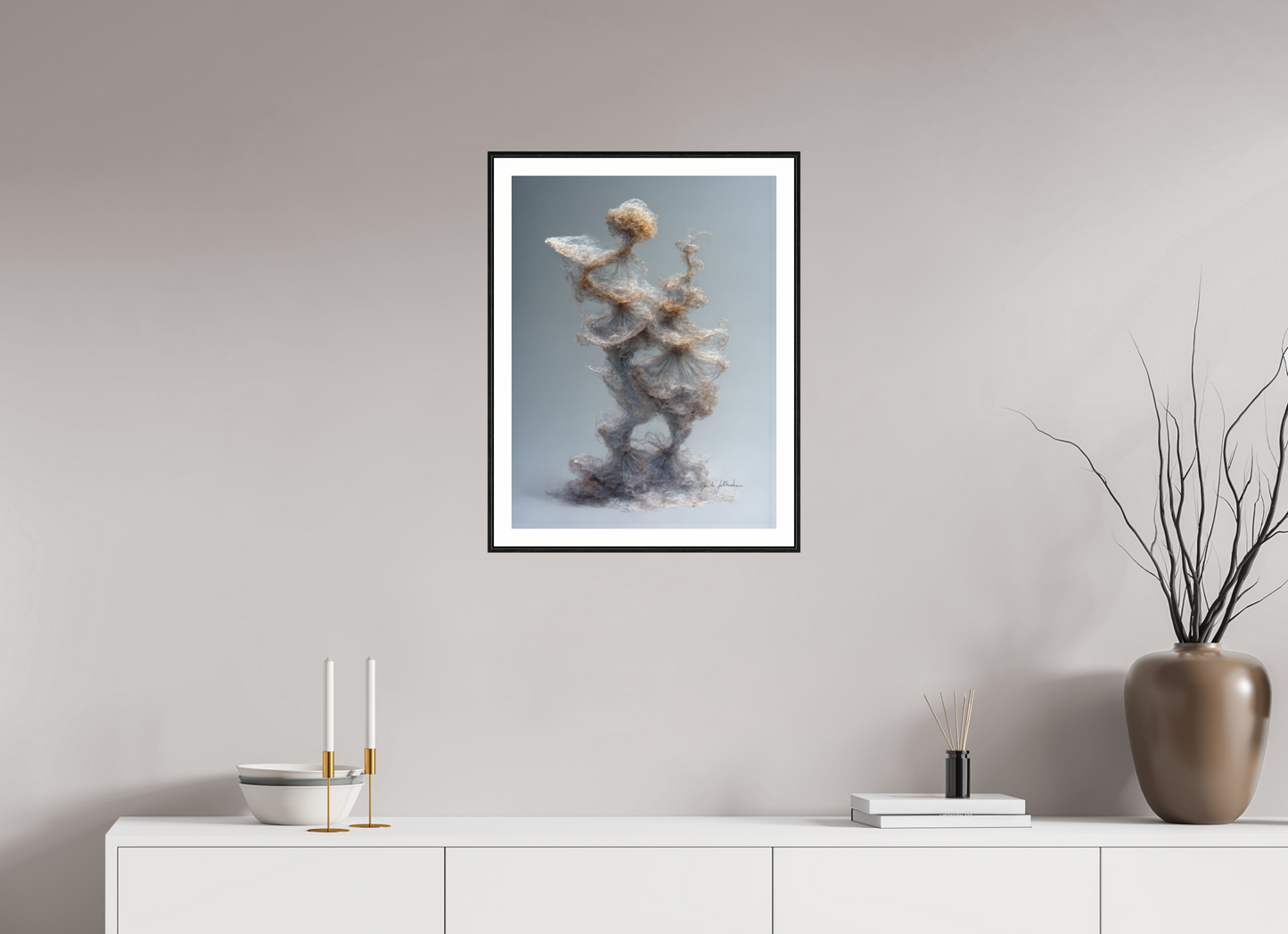 45 x 60 cm, Print Acrylic Glass Black Frame Pentimento XXIII — The Column of Dancers
