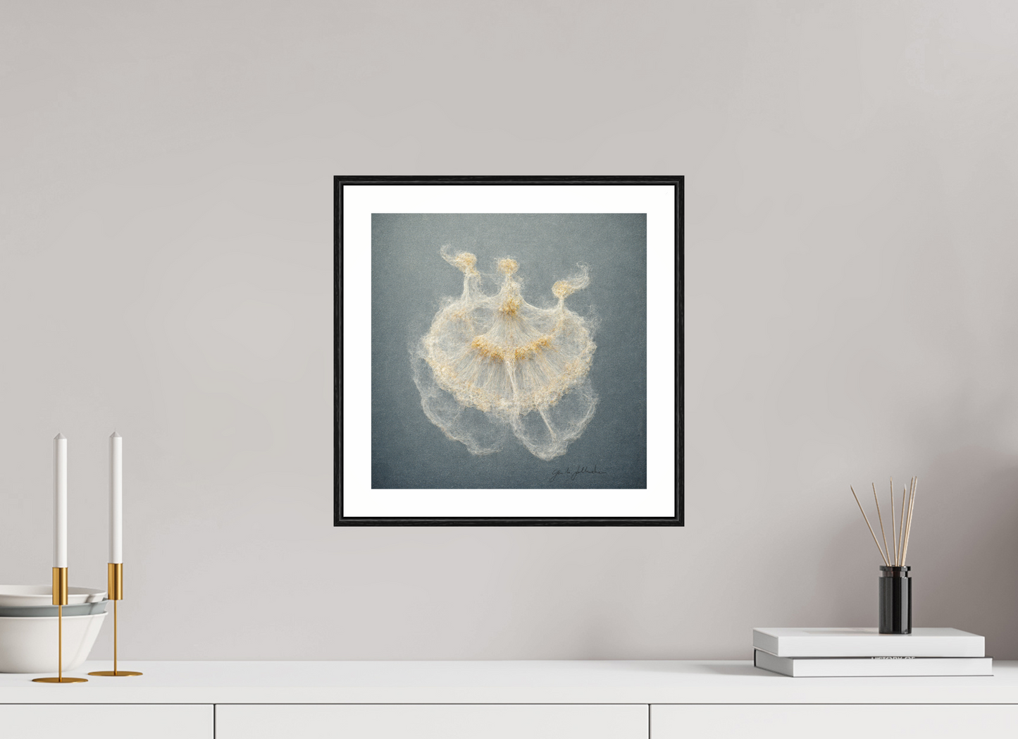 30 x 30 cm, Print Acrylic Glass Black Frame Pentimento XXII — The Three Graces