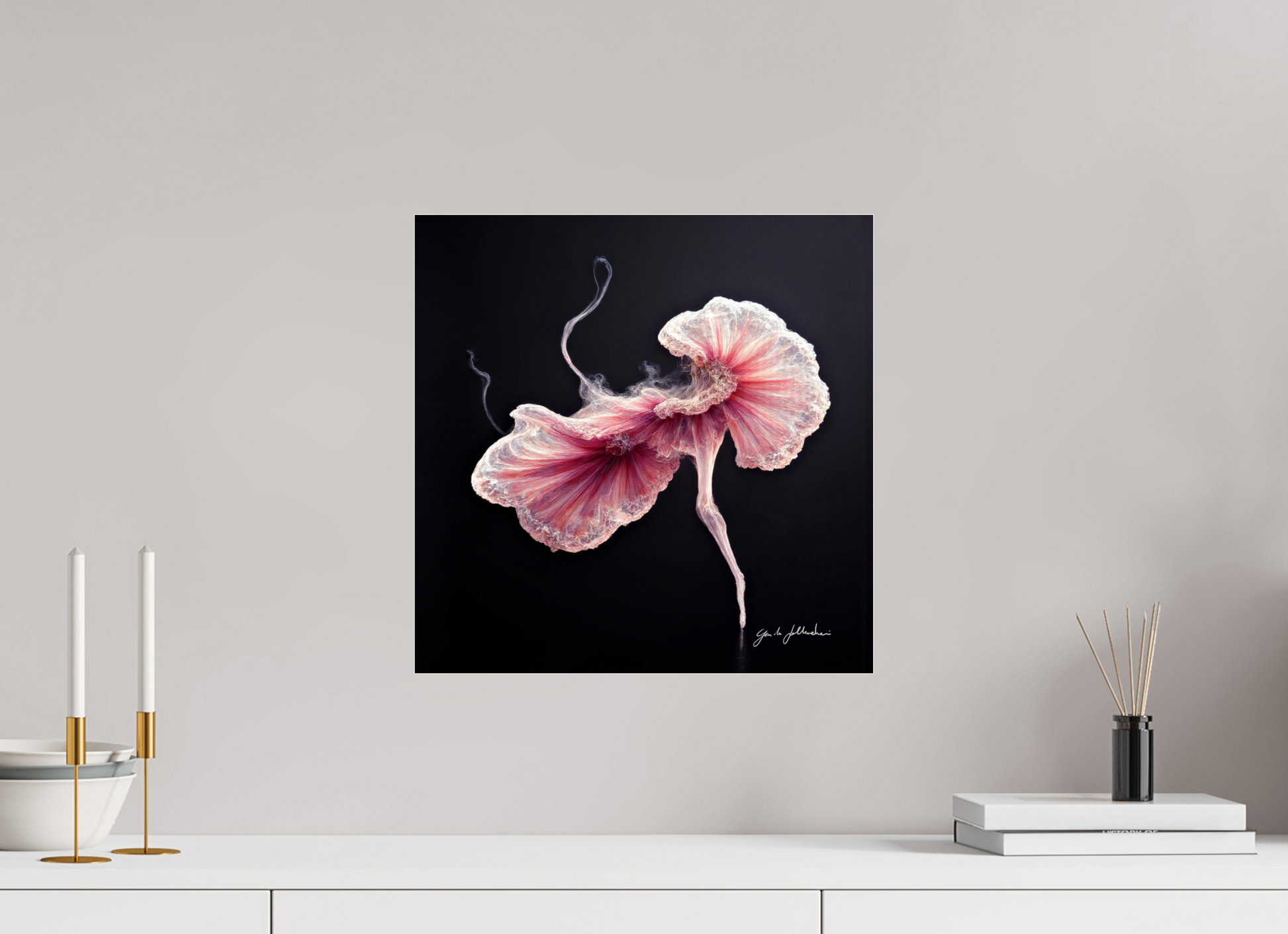 40 x 40 cm, Print Acrylic Glass Unframed Pentimento IX — Dissolution in Rose