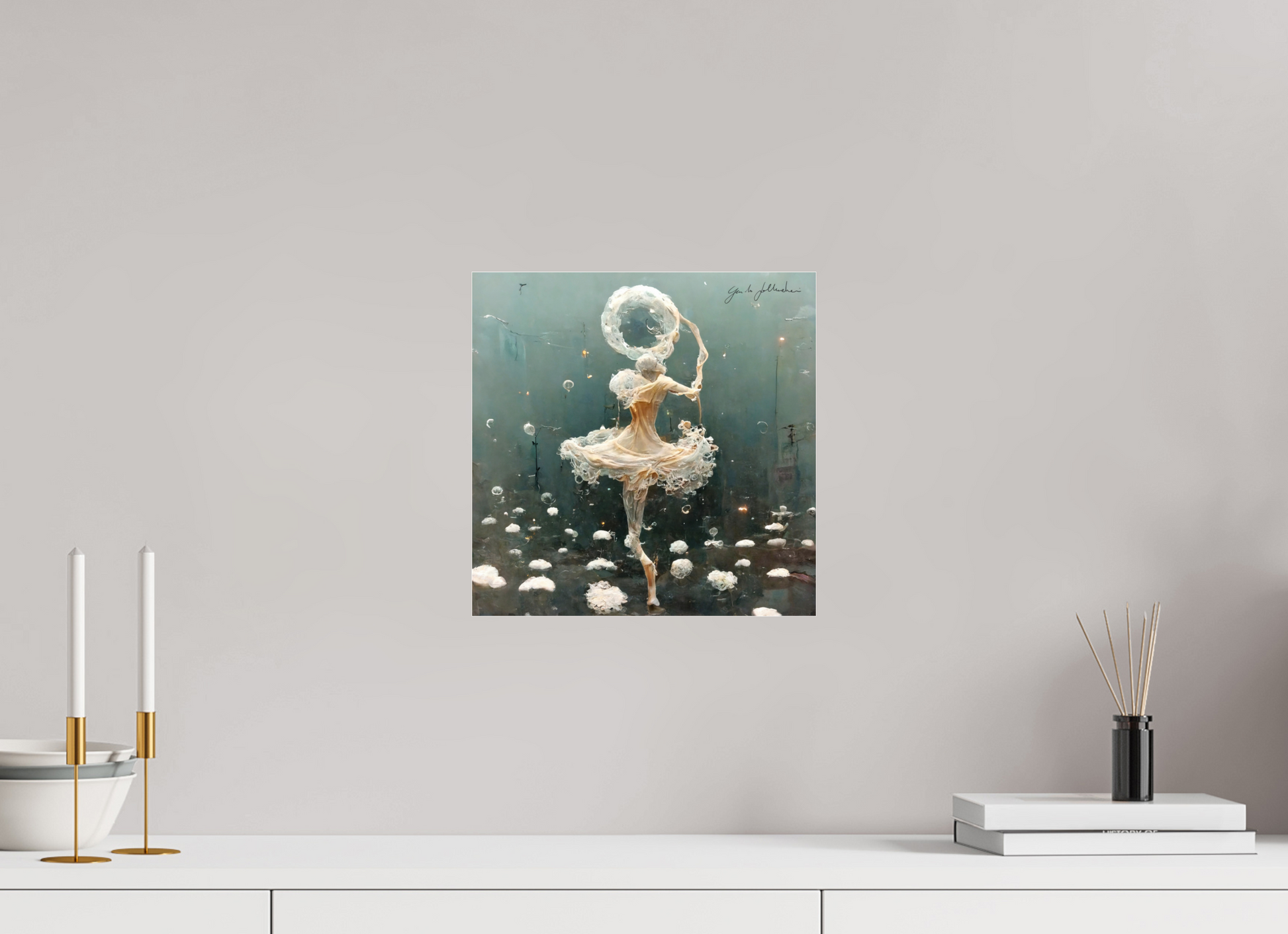 30 x 30 cm, Photo Print Under Acrylic Glass Bubble Waltz