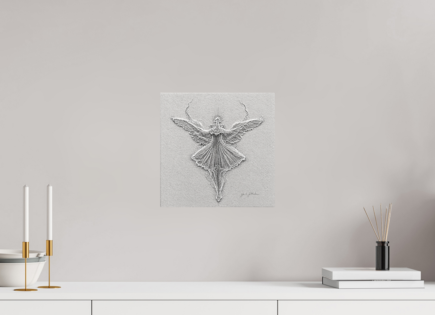 30 x 30 cm, Fine Art Print Unframed Winged Variation I — The Ascending Ballerina