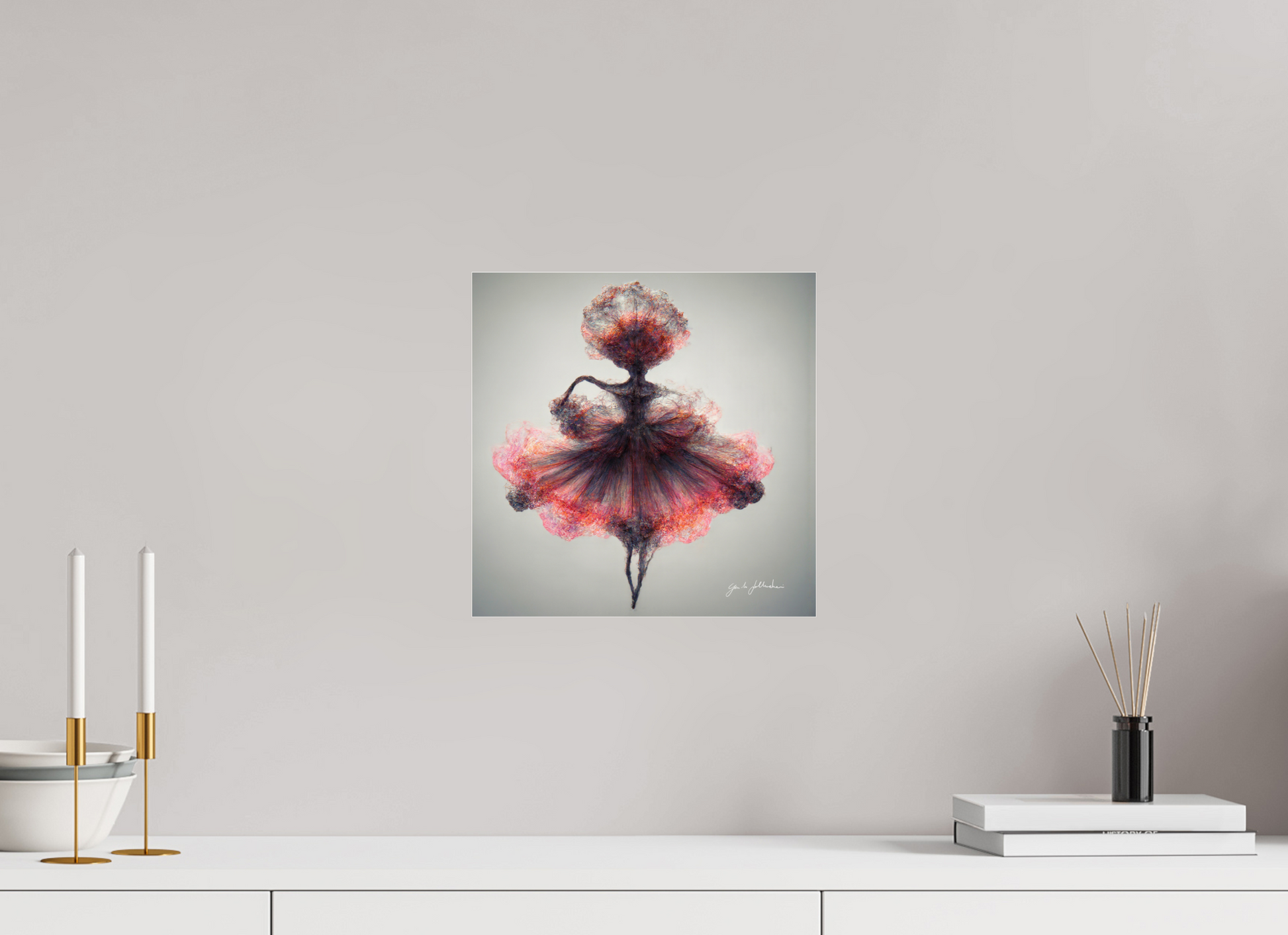 30 x 30 cm, Print Acrylic Glass Unframed Pentimento XIII — The Drawn Dancer