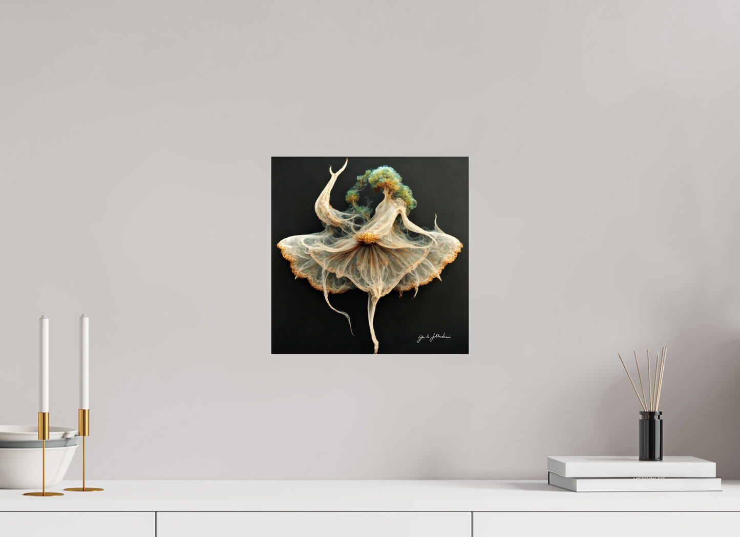 30 x 30 cm, Print Acrylic Glass Unframed Pentimento X — The Gilded Arabesque