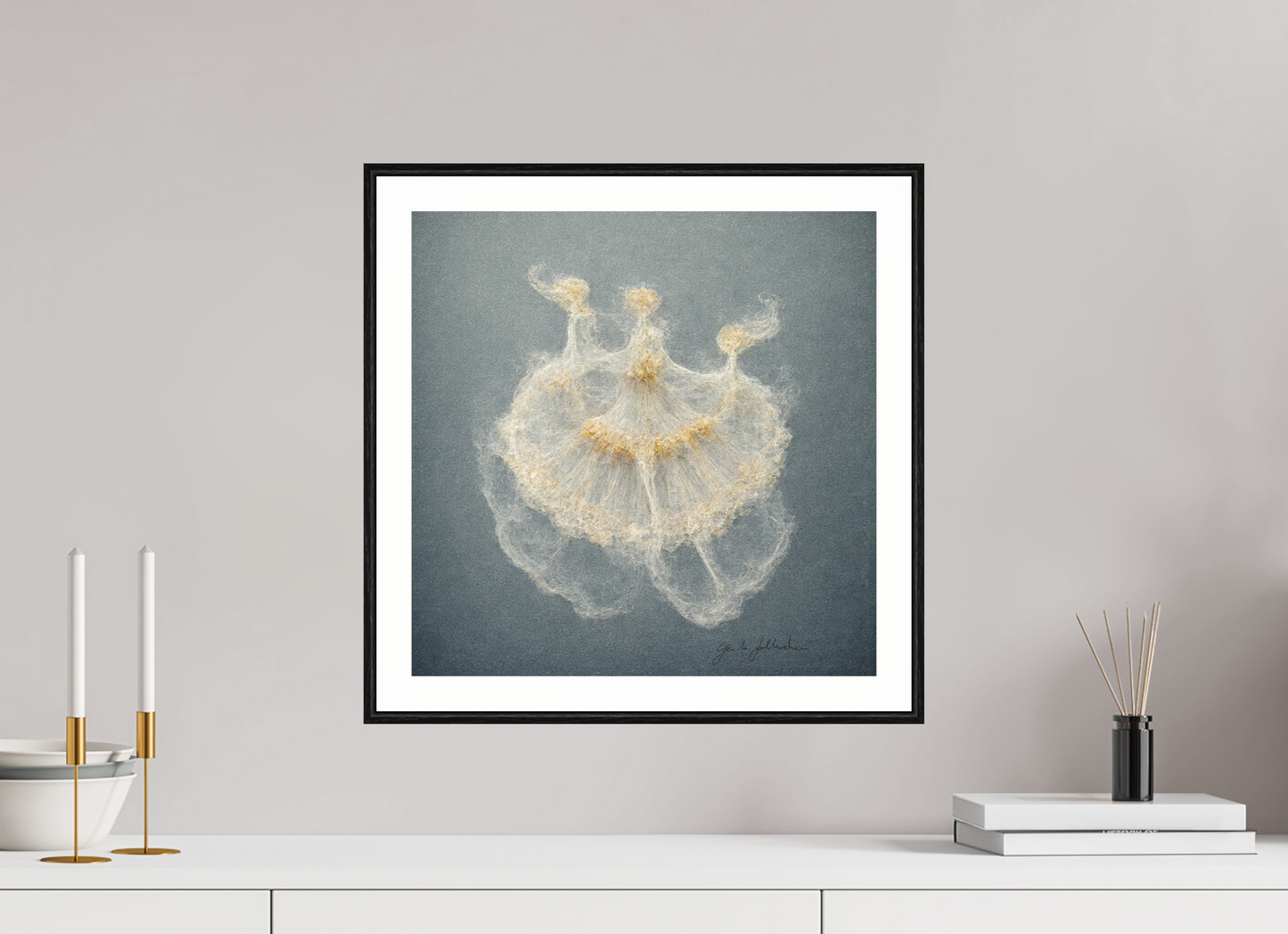 40 x 40 cm, Print Acrylic Glass Black Frame Pentimento XXII — The Three Graces