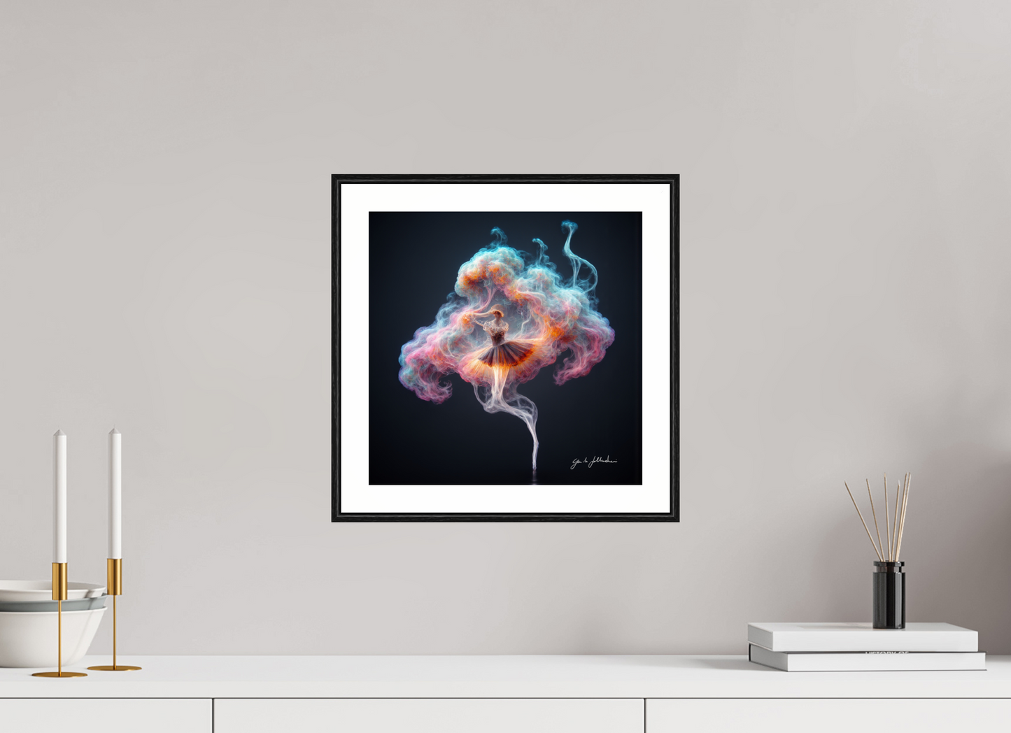 30 x 30 cm, Print Acrylic Glass Black Frame Pentimento XII — The Weather of Her Turning