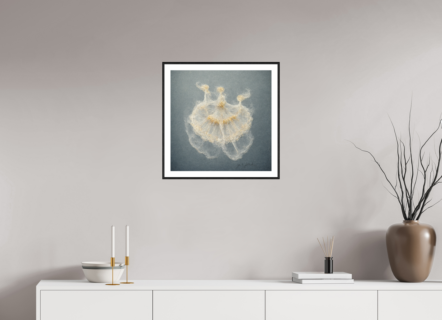 50 x 50 cm, Print Acrylic Glass Black Frame Pentimento XXII — The Three Graces