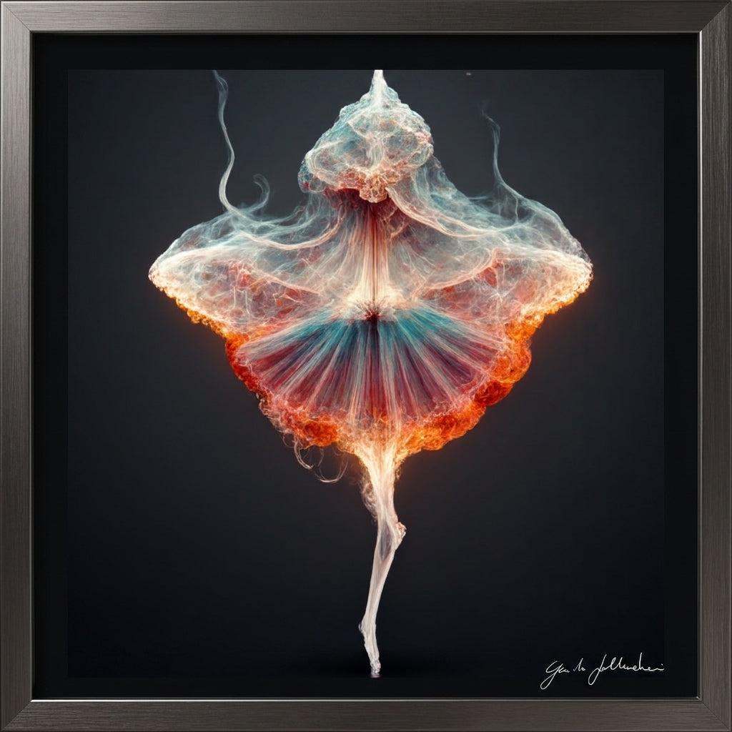 Artistic depiction of a jellyfish with a dark gray border