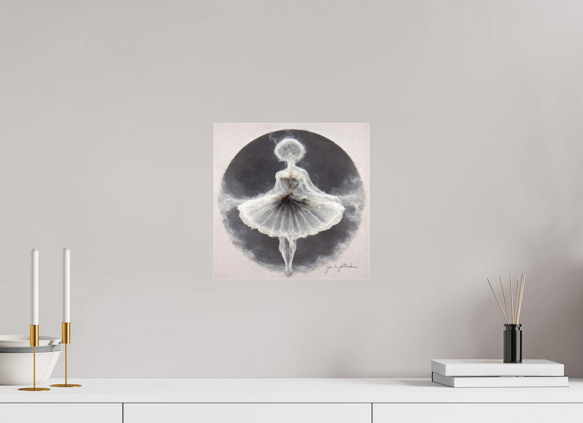 30 x 30 cm, Print Acrylic Glass Unframed Pentimento XVI — The Lunar Dancer