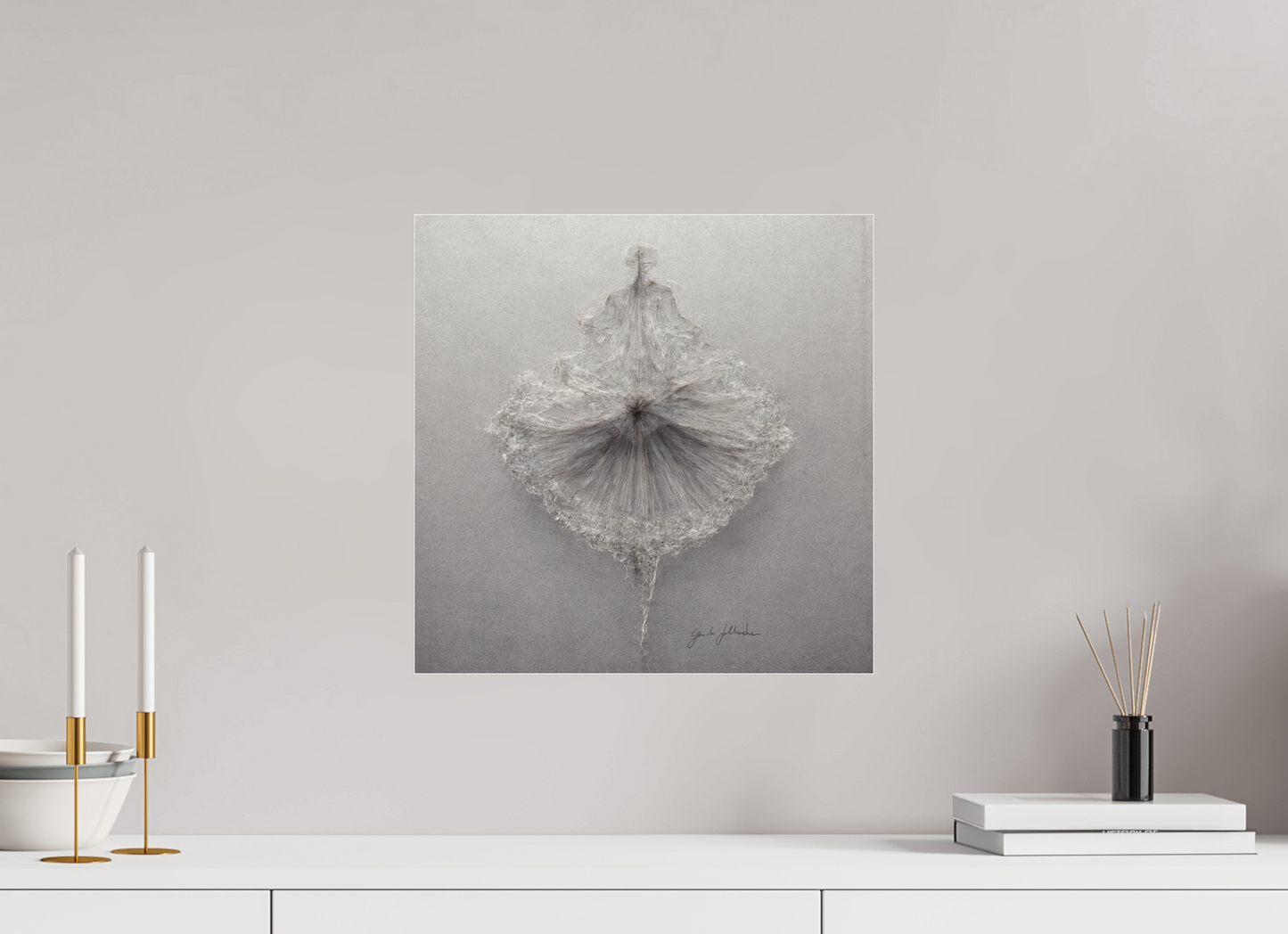 40 x 40 cm, Print Acrylic Glass Unframed Pentimento XXI — Silverpoint