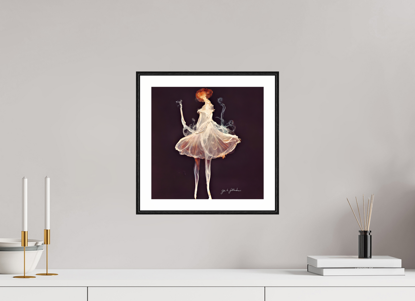 30 x 30 cm, Print Acrylic Glass Black Frame The Last Pirouette