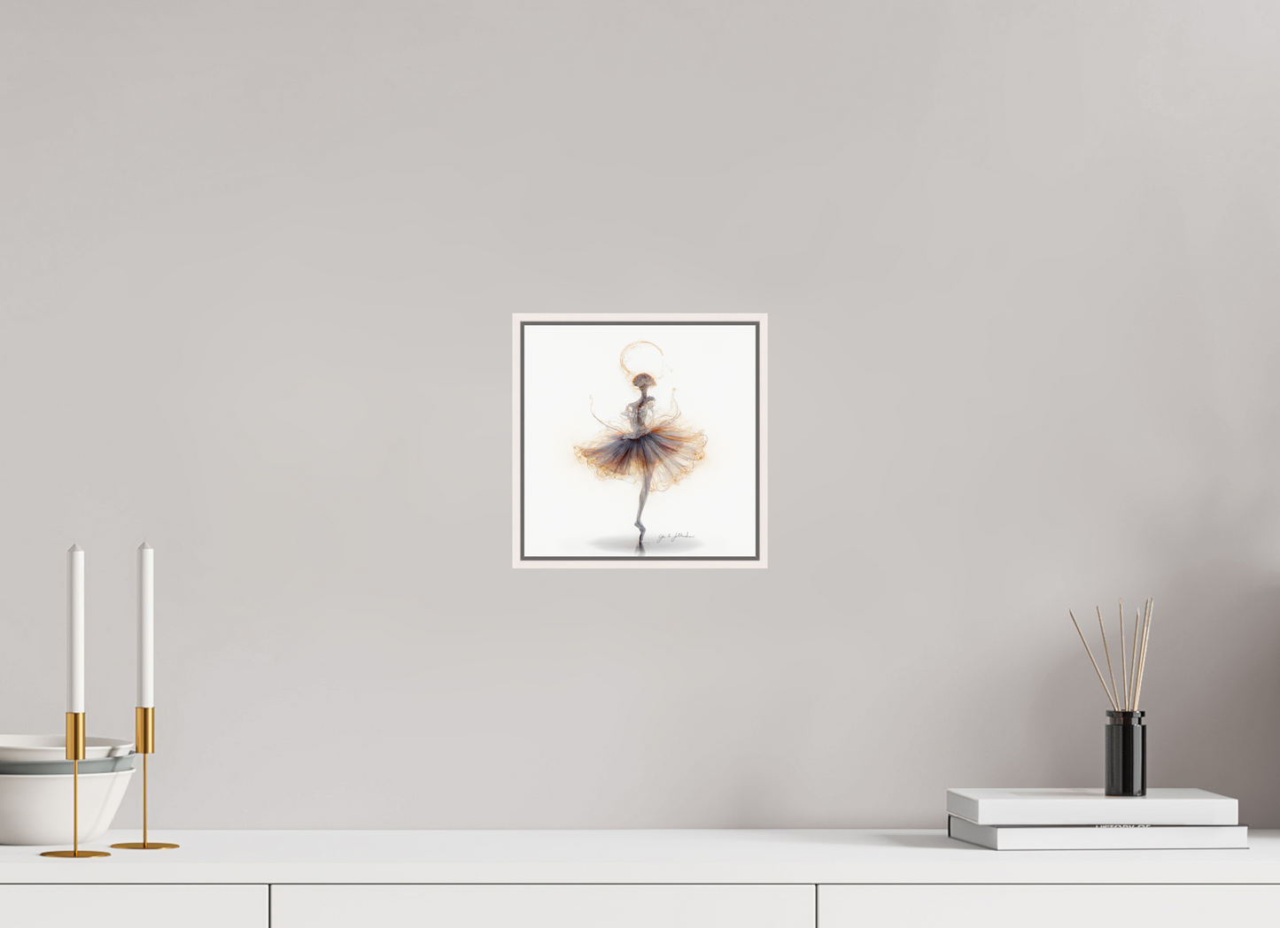 20 x 20 cm, Print Acrylic Glass White Frame Pentimento XIX — The Ink Dancer