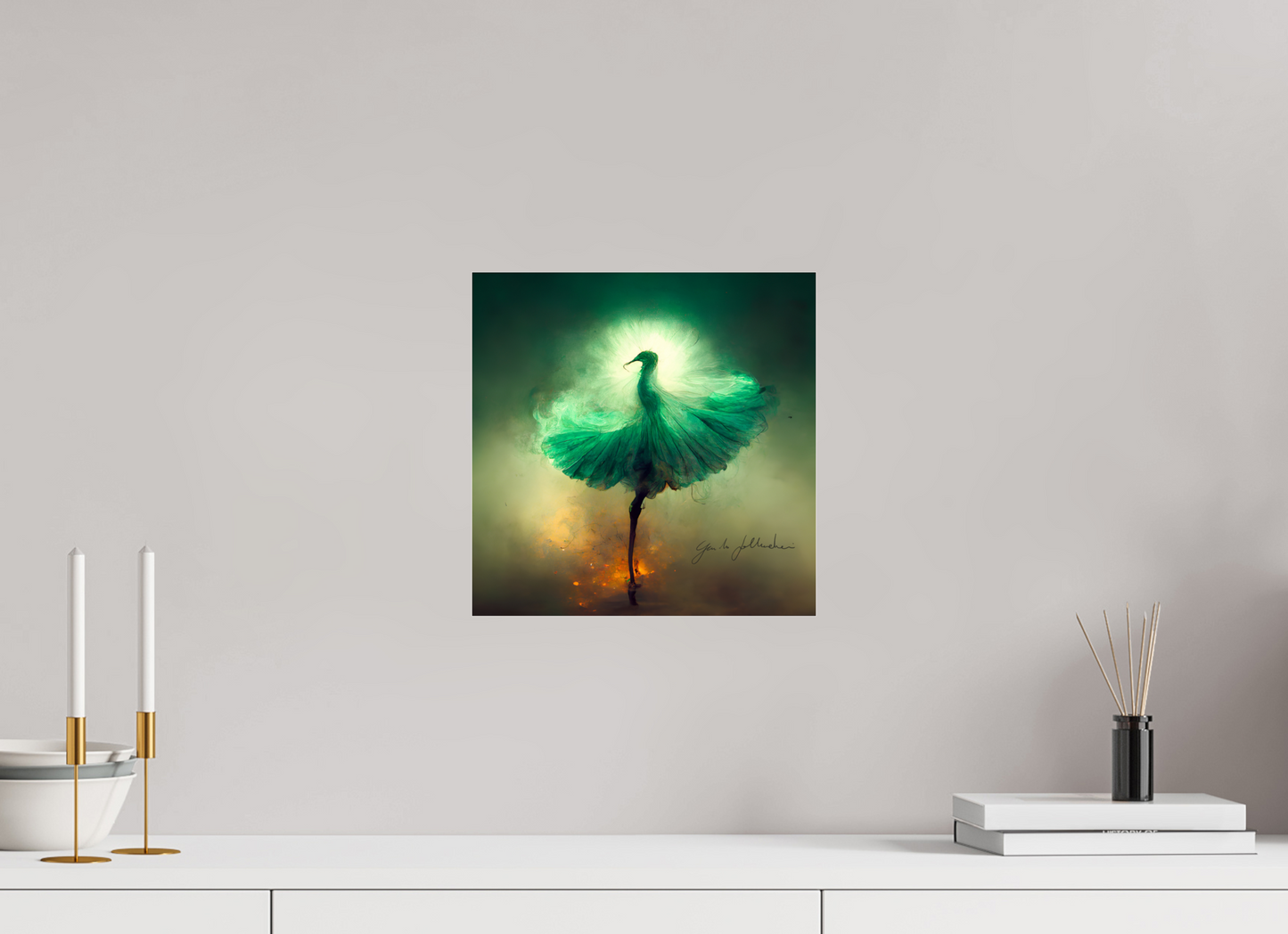 30 x 30 cm, Photo Print Under Acrylic Glass Plume Rehearsal