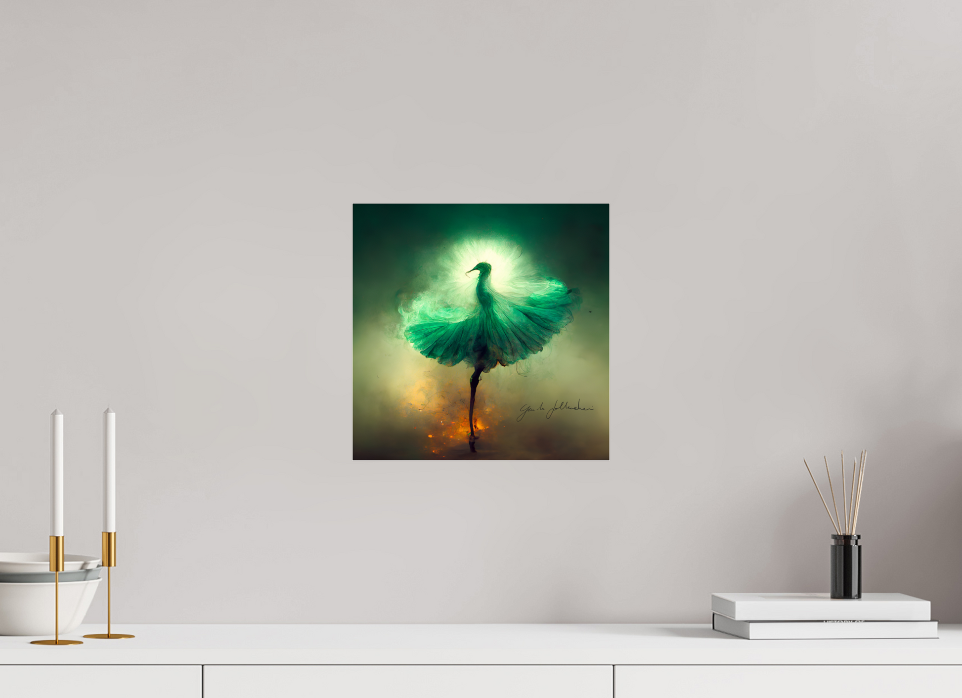 30 x 30 cm, Photo Print Under Acrylic Glass Plume Rehearsal