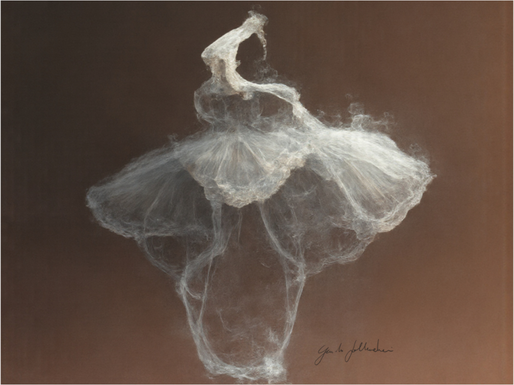 Artwork Pentimento XXV — White Figure on Umber -  Printed on Acrylic Glass