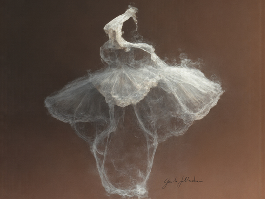 Artwork Pentimento XXV — White Figure on Umber -  Printed on Acrylic Glass