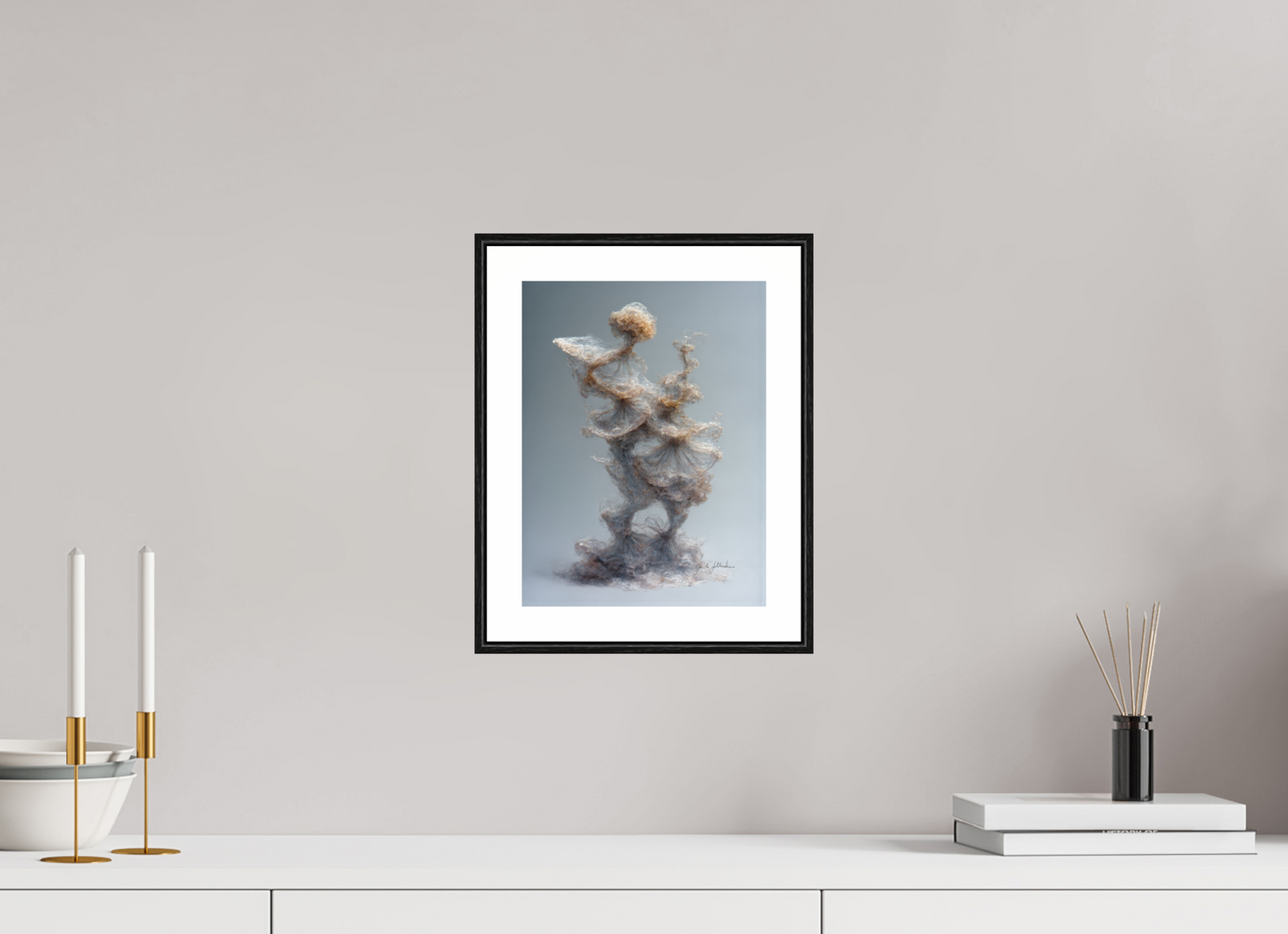 21 x 28 cm, Print Acrylic Glass Black Frame Pentimento XXIII — The Column of Dancers