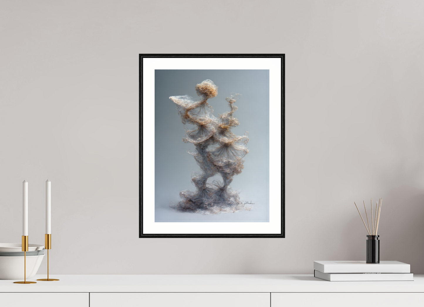 30 x 40 cm, Print Acrylic Glass Black Frame Pentimento XXIII — The Column of Dancers